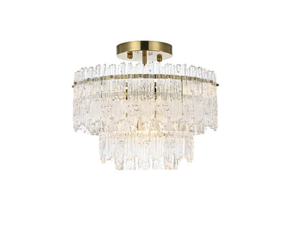 Elegant Furniture & Lighting - Emilia 15 inch Flush Mount Light in Satin Gold - 1780F15SG veiw 1