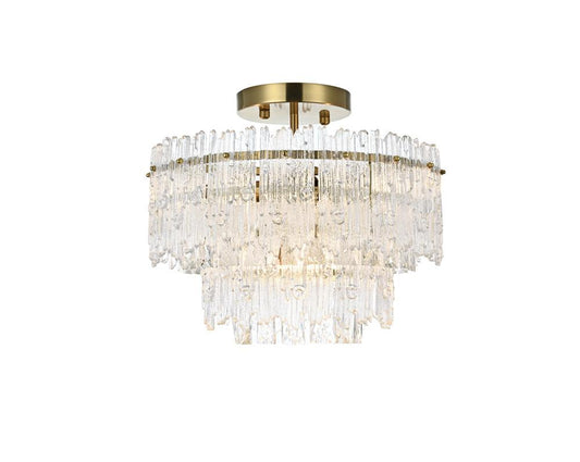 Elegant Furniture & Lighting - Emilia 15 inch Flush Mount Light in Satin Gold - 1780F15SG veiw 1
