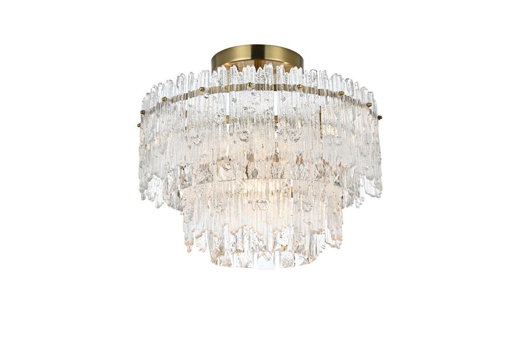 Elegant Furniture & Lighting - Emilia 15 inch Flush Mount Light in Satin Gold - 1780F15SG veiw 3