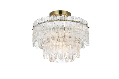 Elegant Furniture & Lighting - Emilia 15 inch Flush Mount Light in Satin Gold - 1780F15SG veiw 3