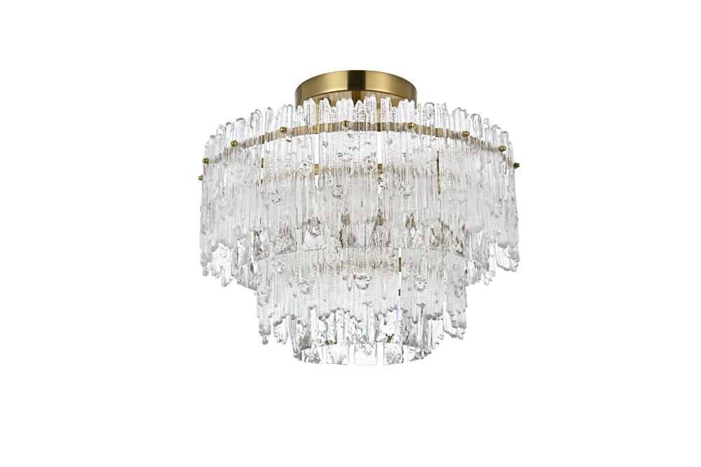 Elegant Furniture & Lighting - Emilia 15 inch Flush Mount Light in Satin Gold - 1780F15SG veiw 7