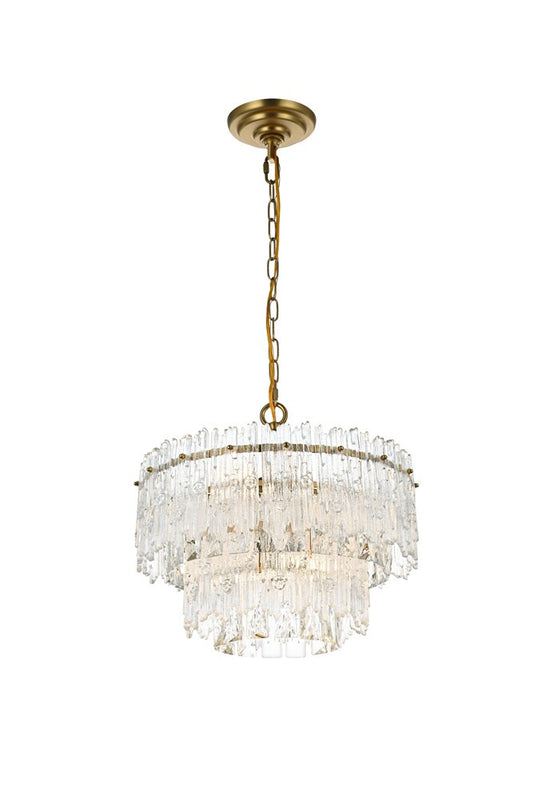Elegant Furniture & Lighting - Emilia 15 inch Pendant Light in Satin Gold - 1780D15SG veiw 1