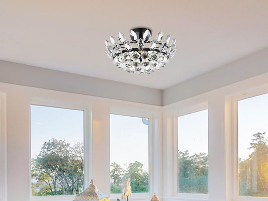 Elegant Furniture & Lighting - Emilia 16 inch flush mount in black - 1105F16BK veiw 1