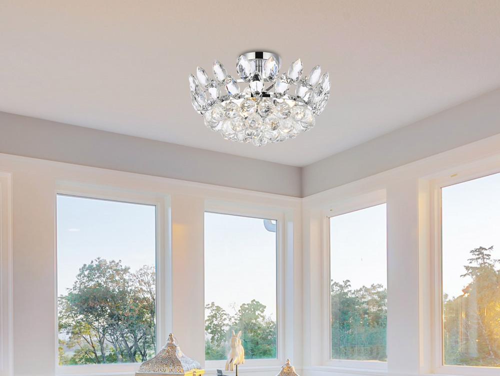 Elegant Furniture & Lighting - Emilia 16 inch flush mount in chrome - 1105F16C veiw 1