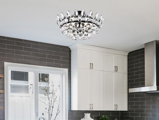 Elegant Furniture & Lighting - Emilia 18 inch flush mount in black - 1105F18BK veiw 1