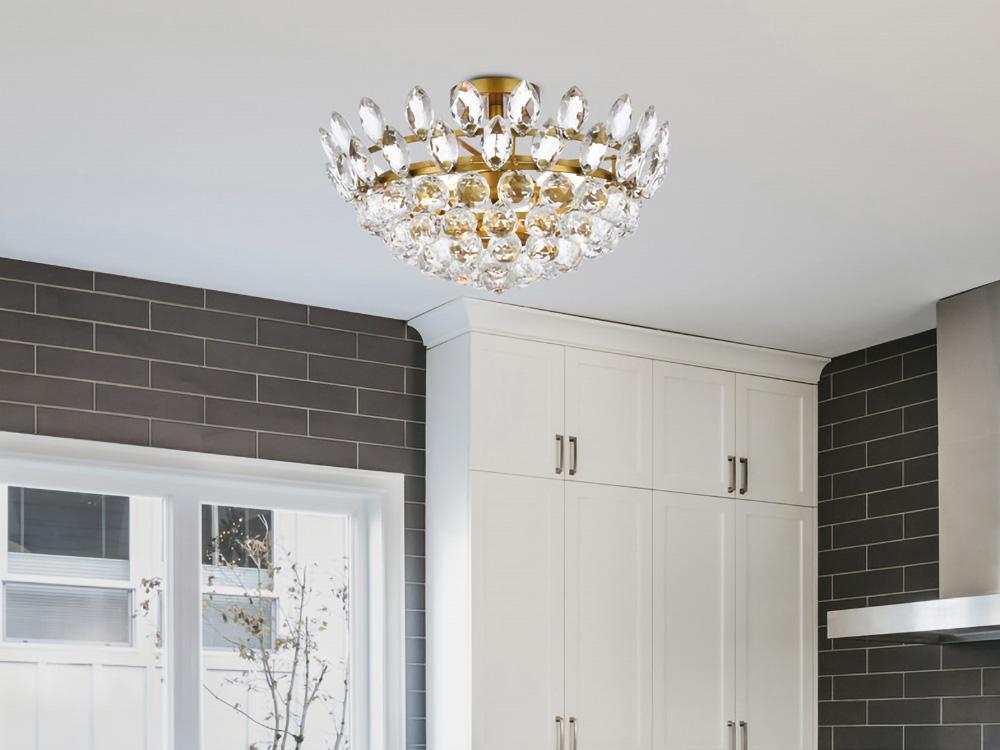 Elegant Furniture & Lighting - Emilia 18 inch flush mount in brass - 1105F18BR veiw 1