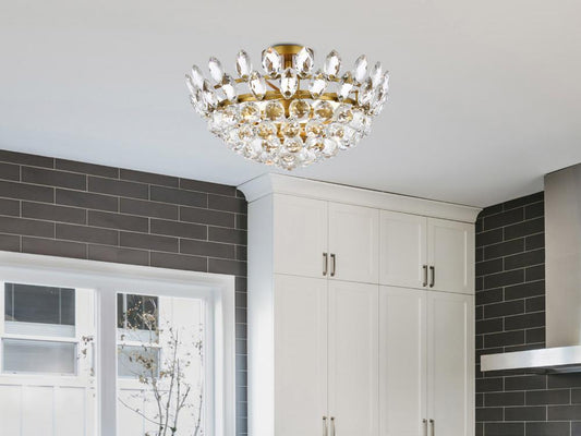 Elegant Furniture & Lighting - Emilia 18 inch flush mount in brass - 1105F18BR veiw 1