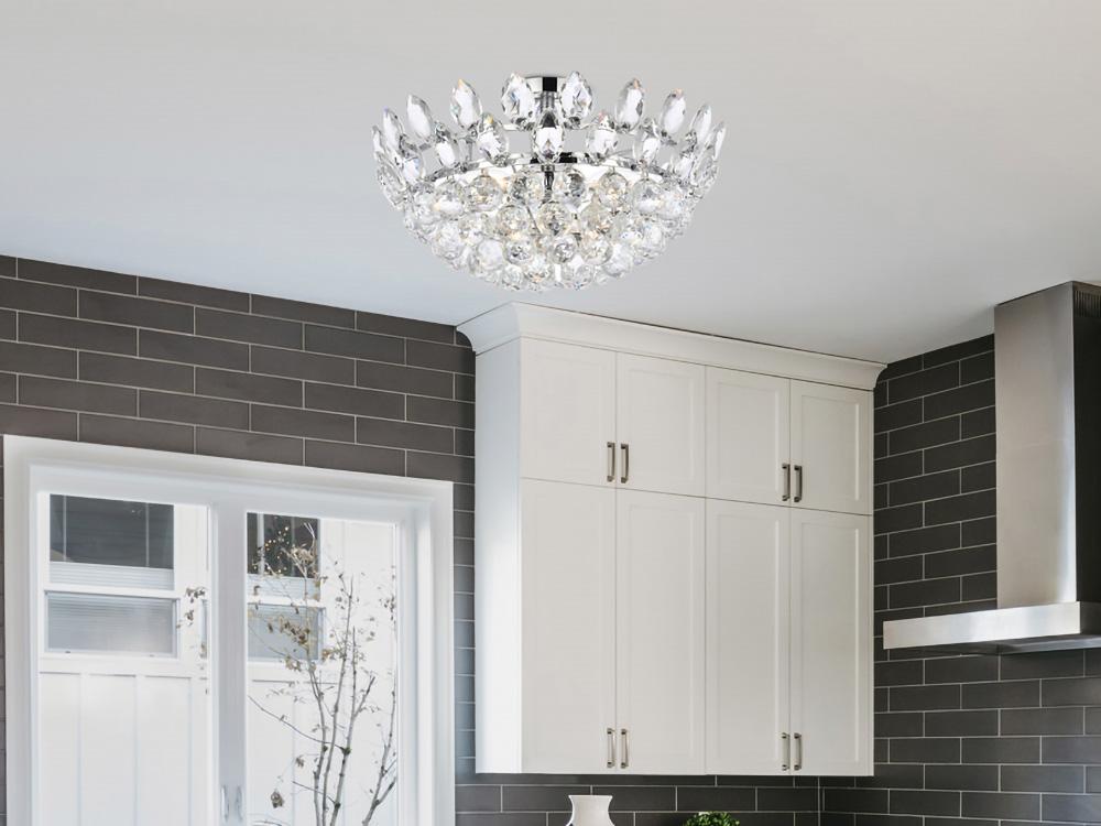 Elegant Furniture & Lighting - Emilia 18 inch flush mount in chrome - 1105F18C veiw 1