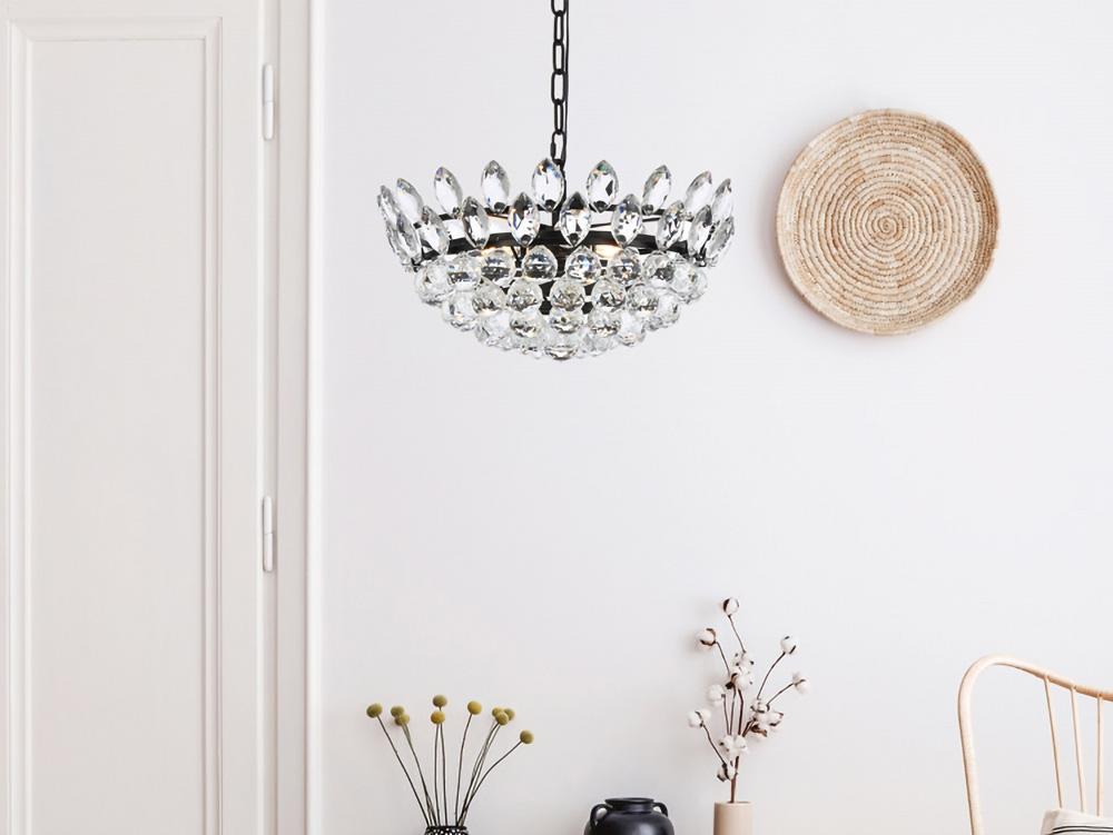 Elegant Furniture & Lighting - Emilia 18 inch pendant in black - 1104D18BK veiw 1