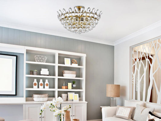 Elegant Furniture & Lighting - Emilia 20 inch flush mount in brass - 1105F20BR veiw 1