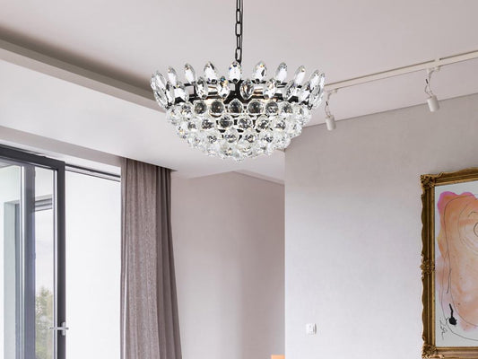 Elegant Furniture & Lighting - Emilia 20 inch pendant in black - 1104D20BK veiw 1