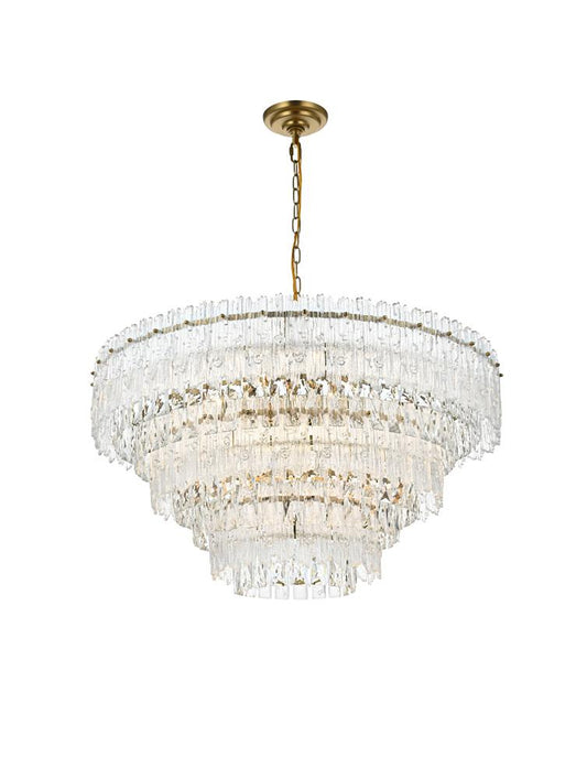 Elegant Furniture & Lighting - Emilia 31 inch Pendant Light in Satin Gold - 1780D31SG veiw 1