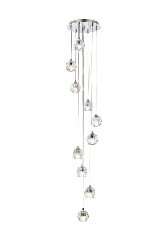 Elegant Furniture & Lighting - Eren 10 lights Chrome pendant - 3505G11C veiw 1