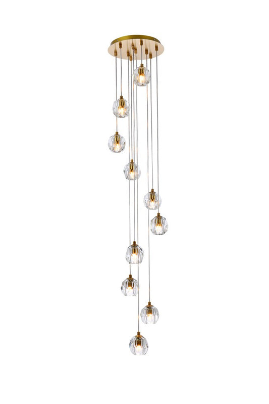 Elegant Furniture & Lighting - Eren 10 lights Gold pendant - 3505G11G veiw 1