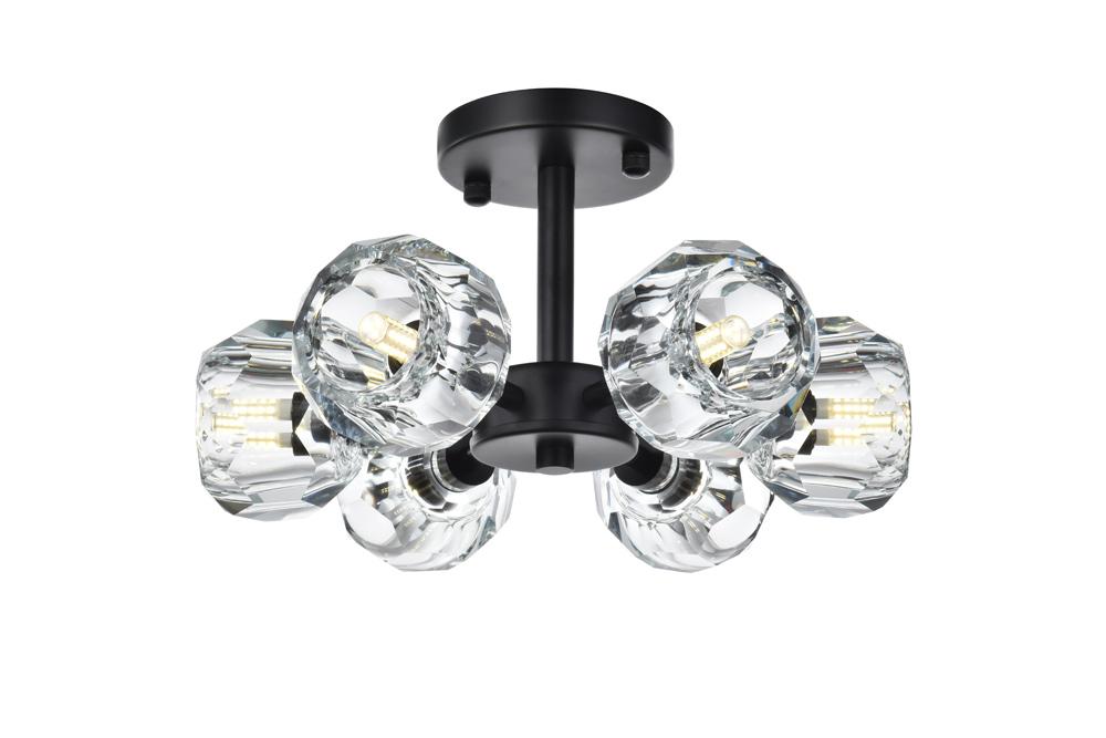 Elegant Furniture & Lighting - Eren 14 inch Flush Mount in Black - 3505F14BK veiw 1