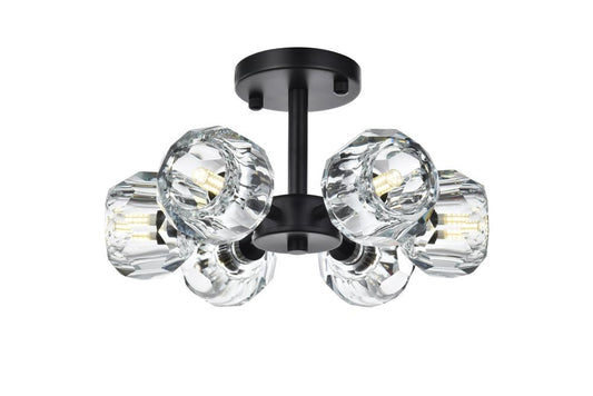 Elegant Furniture & Lighting - Eren 14 inch Flush Mount in Black - 3505F14BK veiw 1