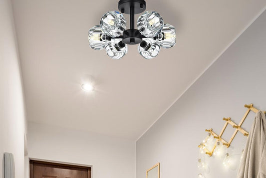 Elegant Furniture & Lighting - Eren 14 inch Flush Mount in Black - 3505F14BK veiw 2