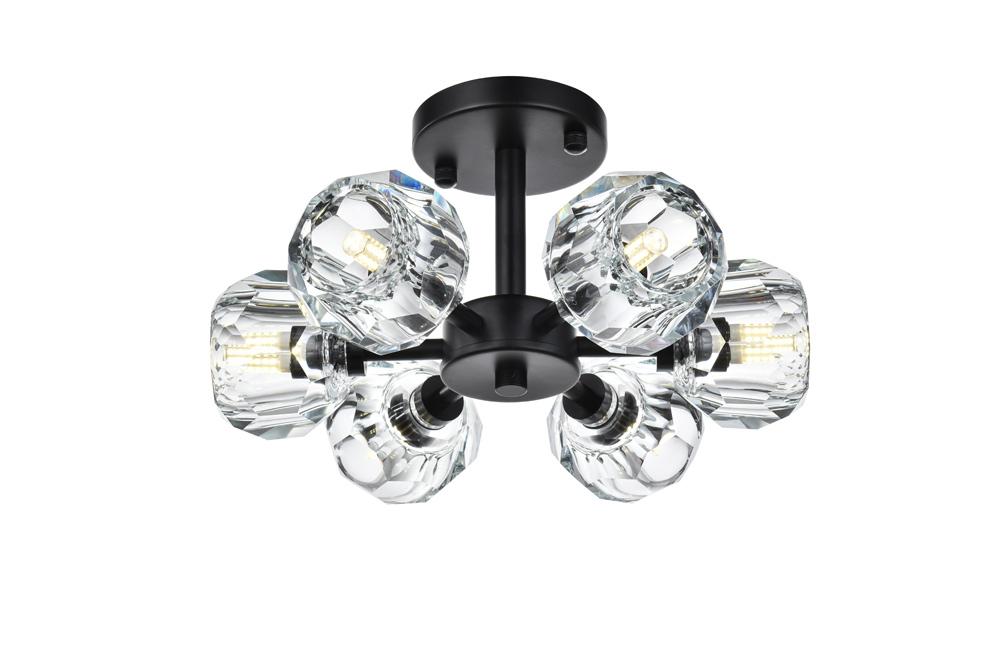 Elegant Furniture & Lighting - Eren 14 inch Flush Mount in Black - 3505F14BK veiw 3