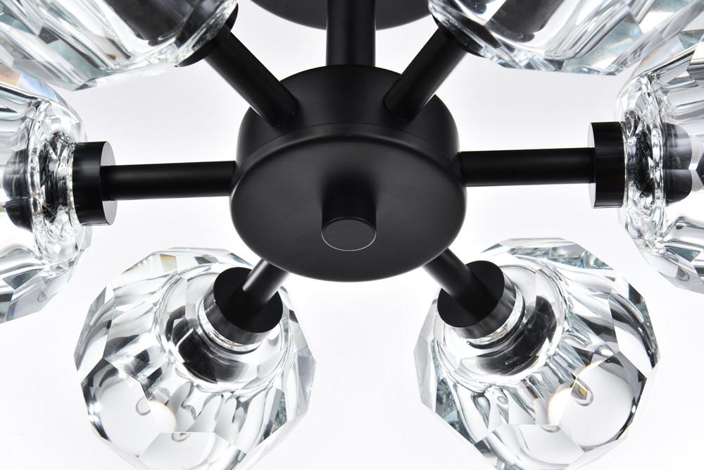 Elegant Furniture & Lighting - Eren 14 inch Flush Mount in Black - 3505F14BK veiw 4