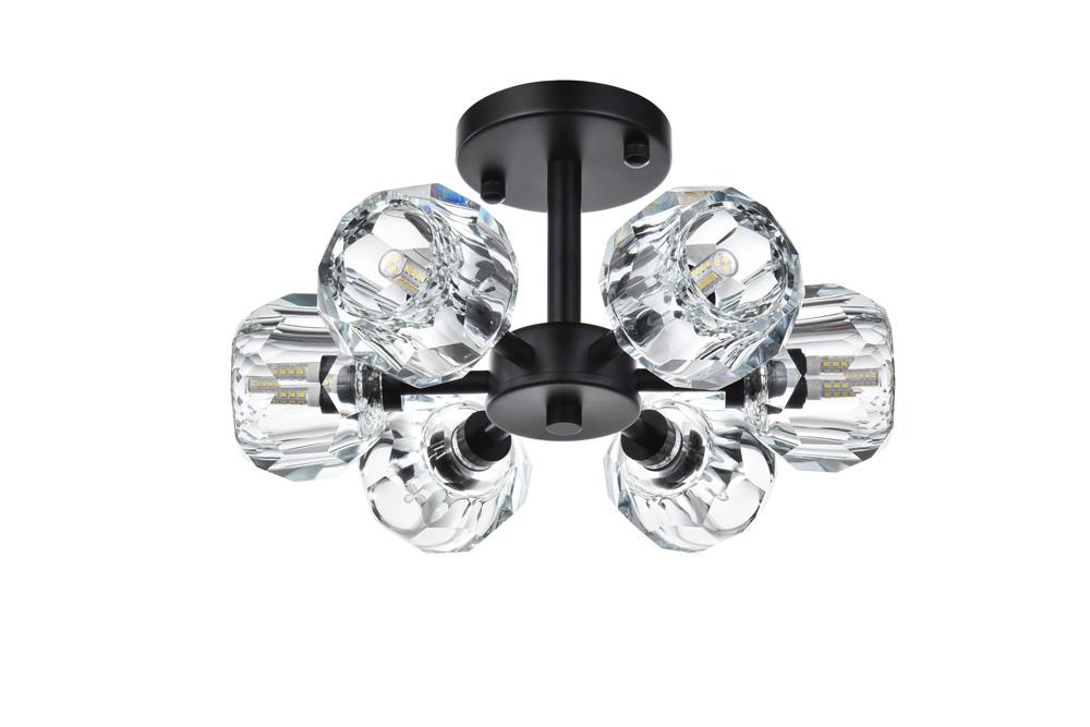 Elegant Furniture & Lighting - Eren 14 inch Flush Mount in Black - 3505F14BK veiw 7