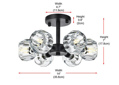 Elegant Furniture & Lighting - Eren 14 inch Flush Mount in Black - 3505F14BK veiw 9
