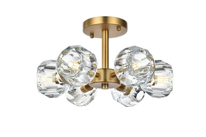 Elegant Furniture & Lighting - Eren 14 inch Flush Mount in Satin Gold - 3505F14SG veiw 1