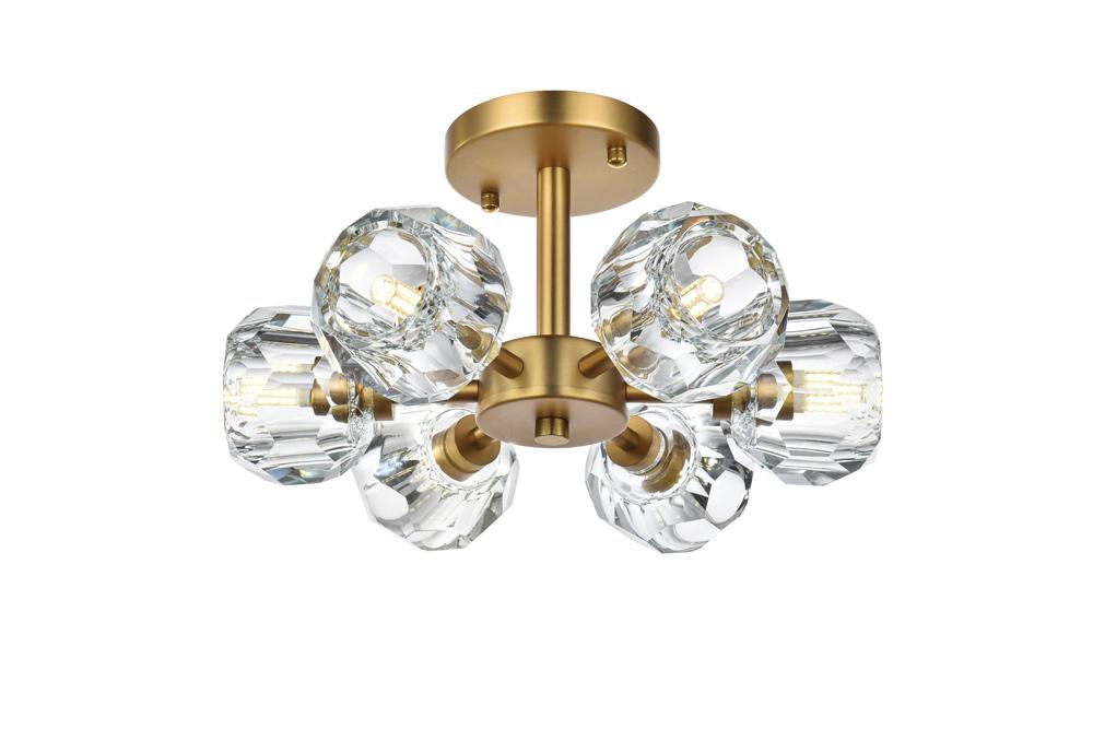 Elegant Furniture & Lighting - Eren 14 inch Flush Mount in Satin Gold - 3505F14SG veiw 3