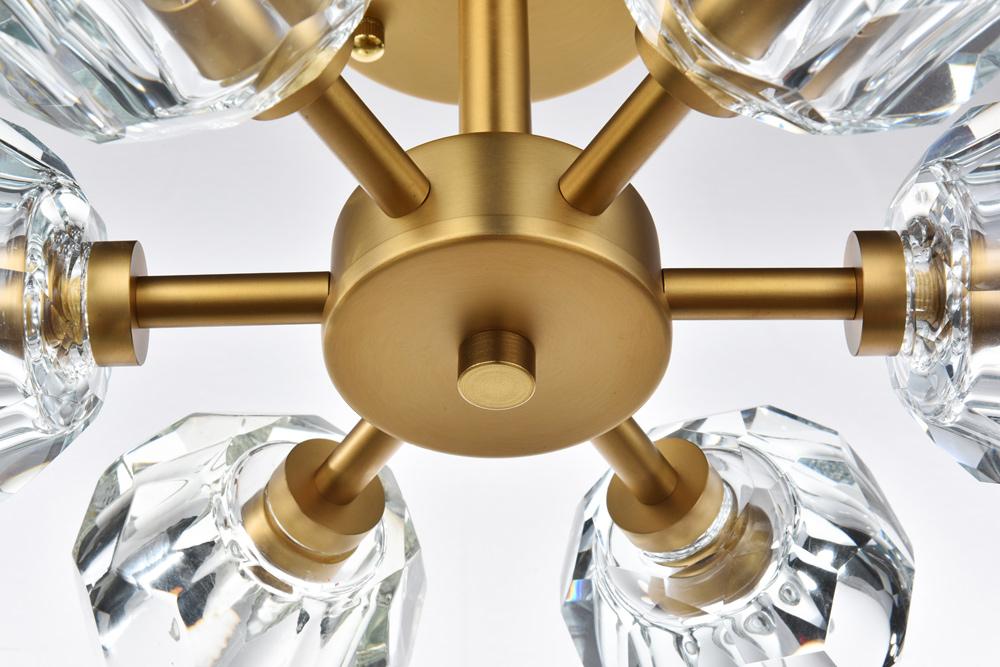 Elegant Furniture & Lighting - Eren 14 inch Flush Mount in Satin Gold - 3505F14SG veiw 4