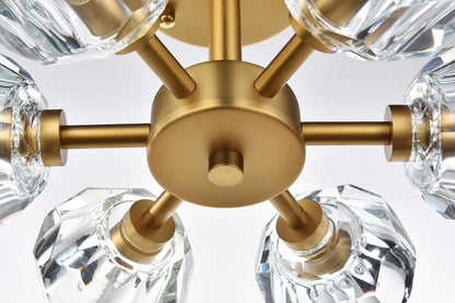 Elegant Furniture & Lighting - Eren 14 inch Flush Mount in Satin Gold - 3505F14SG veiw 4