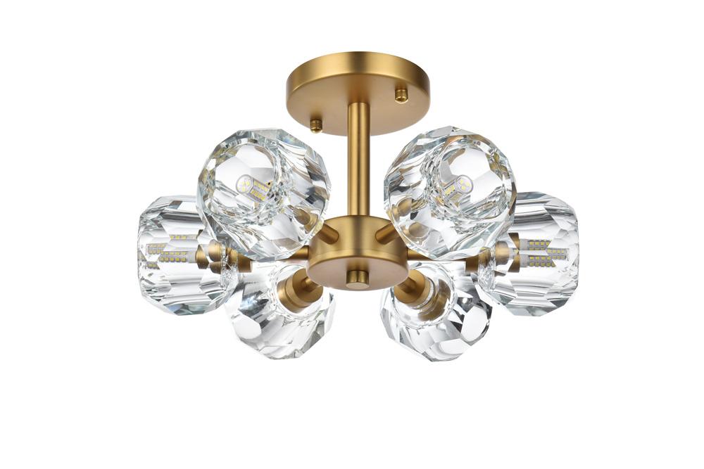 Elegant Furniture & Lighting - Eren 14 inch Flush Mount in Satin Gold - 3505F14SG veiw 7