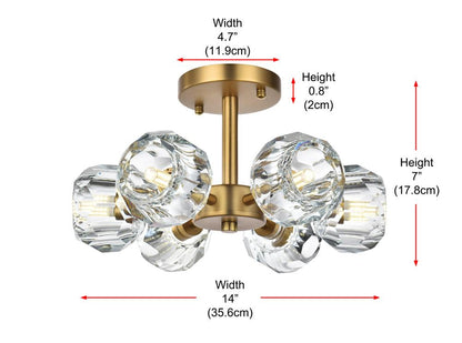Elegant Furniture & Lighting - Eren 14 inch Flush Mount in Satin Gold - 3505F14SG veiw 9