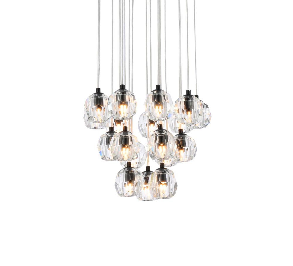 Elegant Furniture & Lighting - Eren 18 lights Black pendant - 3505G15BK veiw 3