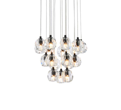 Elegant Furniture & Lighting - Eren 18 lights Black pendant - 3505G15BK veiw 3