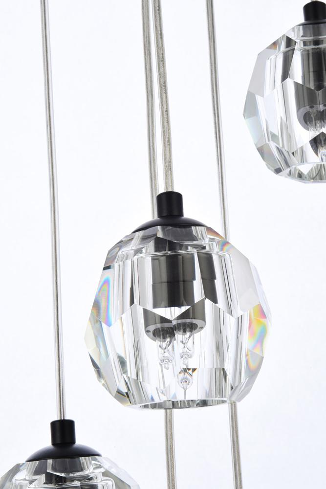 Elegant Furniture & Lighting - Eren 18 lights Black pendant - 3505G15BK veiw 4