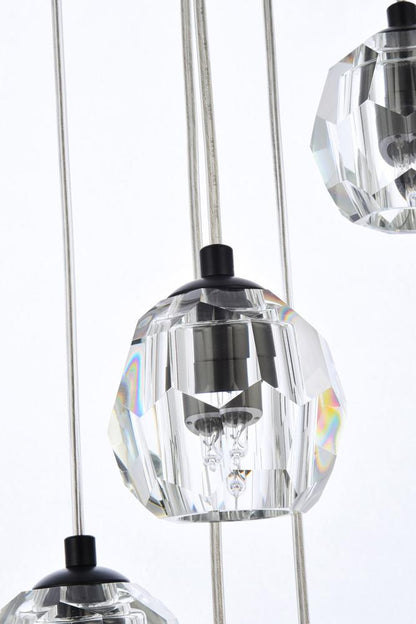 Elegant Furniture & Lighting - Eren 18 lights Black pendant - 3505G15BK veiw 4