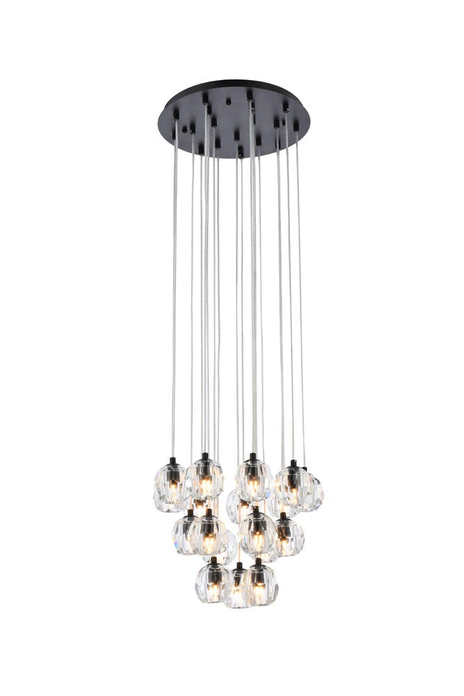 Elegant Furniture & Lighting - Eren 18 lights Black pendant - 3505G15BK veiw 7