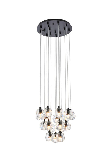 Elegant Furniture & Lighting - Eren 18 lights Black pendant - 3505G15BK veiw 7