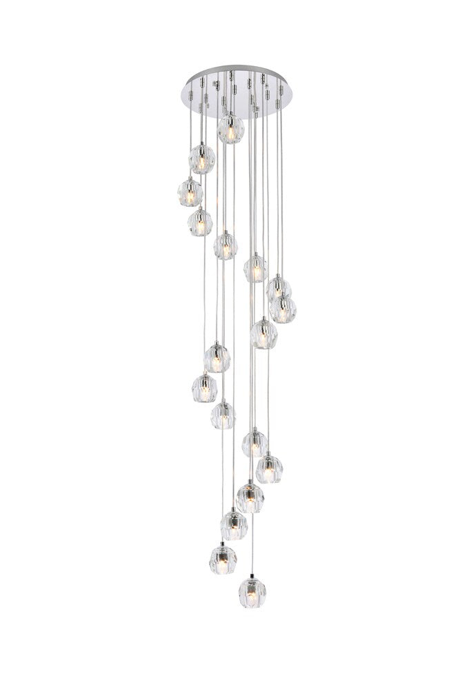 Elegant Furniture & Lighting - Eren 18 lights chrome pendant - 3505G15C veiw 1