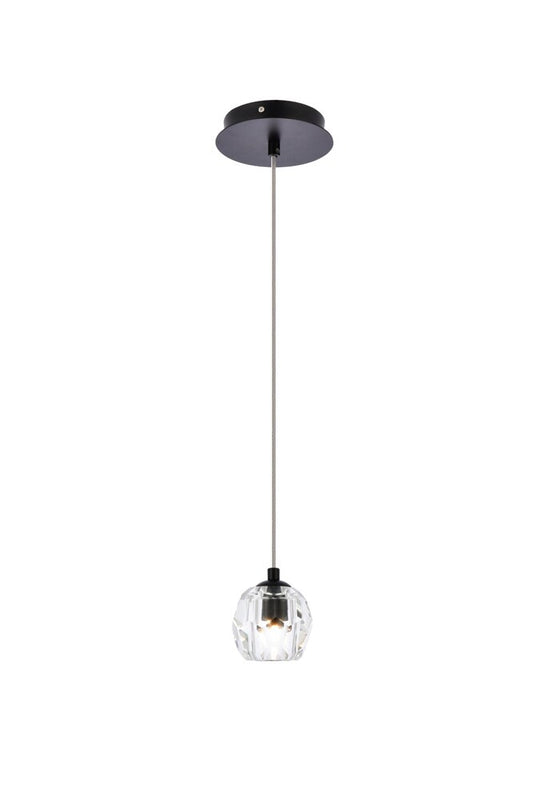 Elegant Furniture & Lighting - Eren 1 light Black pendant - 3505D6BK veiw 1