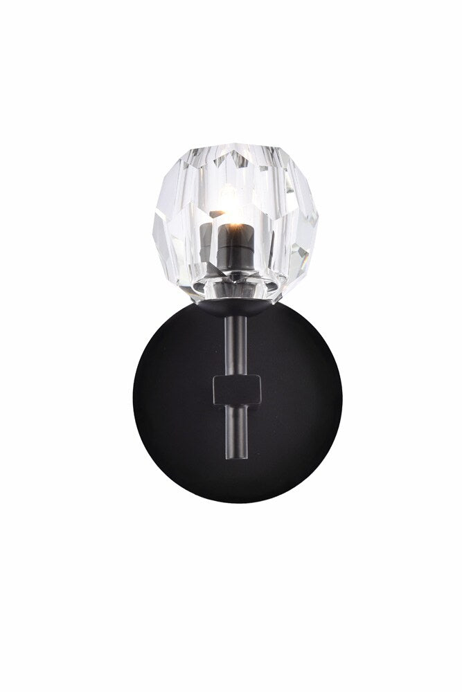 Elegant Furniture & Lighting - Eren 1 light Black wall sconce - 3505W6BK veiw 3