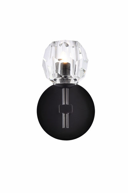 Elegant Furniture & Lighting - Eren 1 light Black wall sconce - 3505W6BK veiw 3