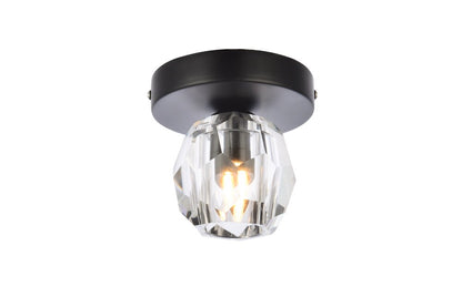 Elegant Furniture & Lighting - Eren 1 light black flush mount - 3505F5BK veiw 1