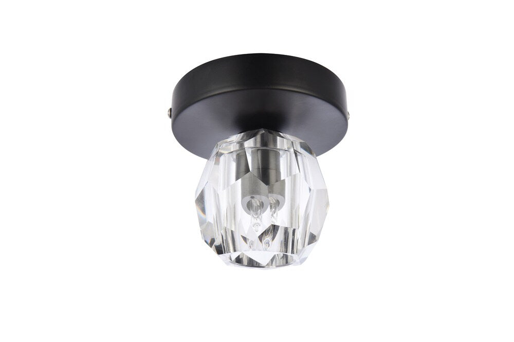 Elegant Furniture & Lighting - Eren 1 light black flush mount - 3505F5BK veiw 3