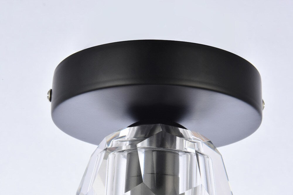 Elegant Furniture & Lighting - Eren 1 light black flush mount - 3505F5BK veiw 4