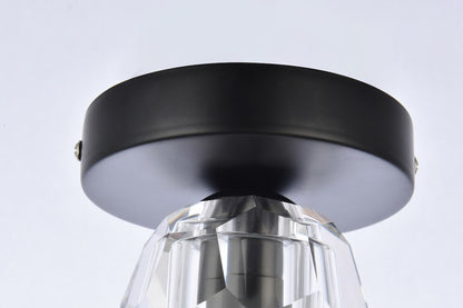 Elegant Furniture & Lighting - Eren 1 light black flush mount - 3505F5BK veiw 4