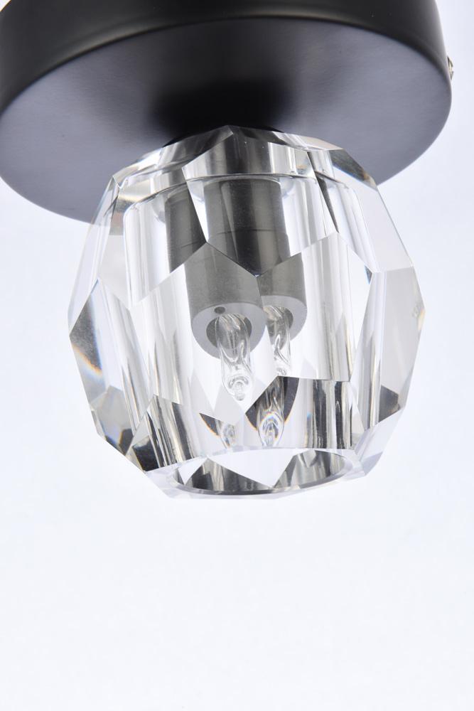 Elegant Furniture & Lighting - Eren 1 light black flush mount - 3505F5BK veiw 6
