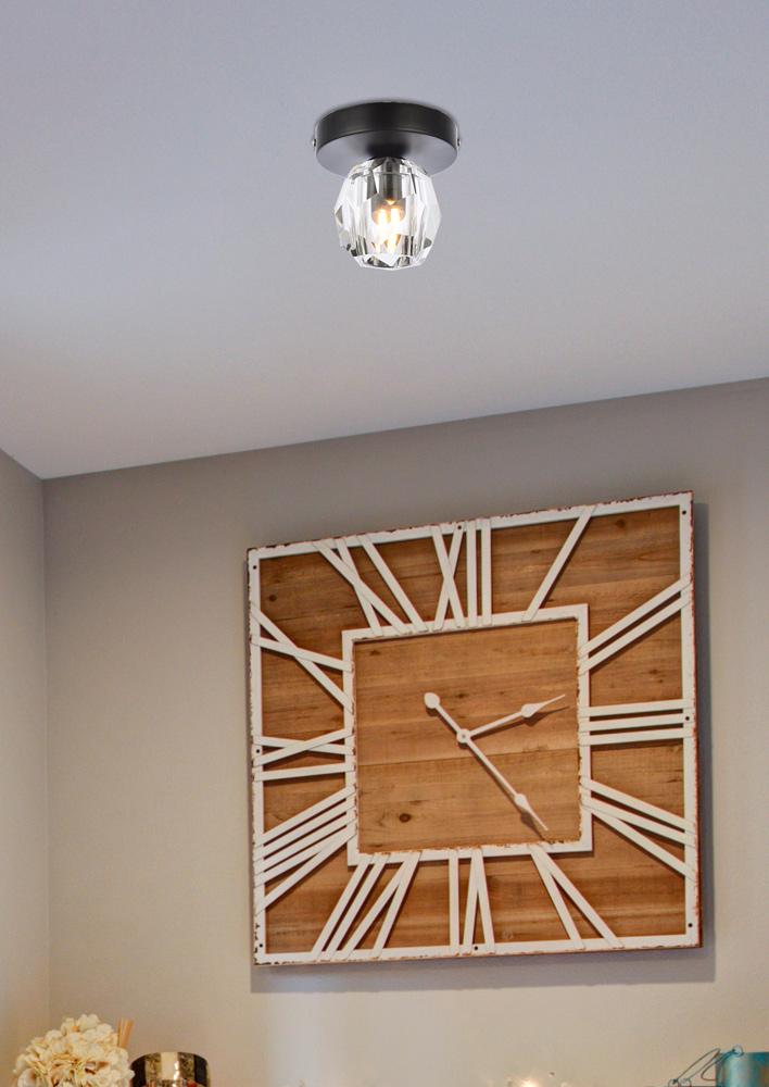 Elegant Furniture & Lighting - Eren 1 light black flush mount - 3505F5BK veiw 9
