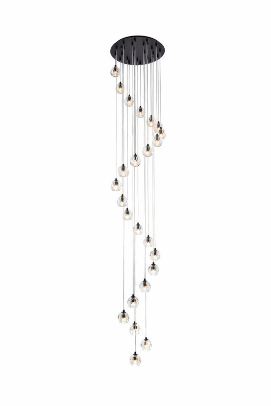 Elegant Furniture & Lighting - Eren 24 lights black pendant - 3505G19BK veiw 1