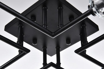 Elegant Furniture & Lighting - Eren 31 inch Flush Mount in Black - 3505F31BK veiw 4