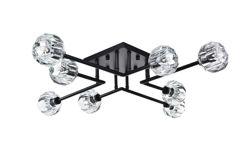 Elegant Furniture & Lighting - Eren 31 inch Flush Mount in Black - 3505F31BK veiw 7